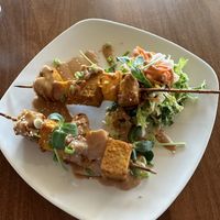 Tempeh and pineapple satay (special)   at End of the Line Cafe in Pensacola