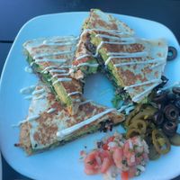 Black Bean Spinach Quesadilla, add guacamole  at End of the Line Cafe in Pensacola