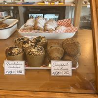croissants and muffins  at Cloudstreet Bakery in Barcelona