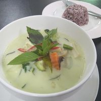 Green curry at Chada Vegetarian Restaurant in Chiang Mai