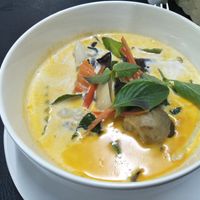 Red curry at Chada Vegetarian Restaurant in Chiang Mai