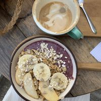 Açai Bowl + Cappuccino with Soy Milk   at My Coffee Porto in Porto