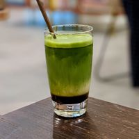 Iced Matcha Hojicha Latte with Oatside at HVALA - Somerset in Central Singapore