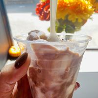 Betterfinger with fall background at nami Vegan Sweets in Phoenix