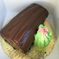 Christmas yule log cake. at nami Vegan Sweets in Phoenix