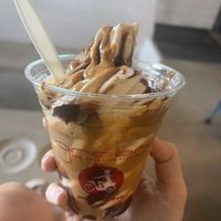 Pb & chocolate soft serve  at nami Vegan Sweets in Phoenix