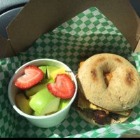 Nami mcbagel sandwich at nami Vegan Sweets in Phoenix