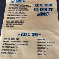 Menu- side 1  at nami Vegan Sweets in Phoenix