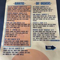 Menu- side 2  at nami Vegan Sweets in Phoenix