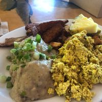 Biscuits and gravy at Sun brunch at nami Vegan Sweets in Phoenix
