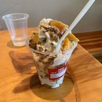 Deconstructed peach cobbler  at nami Vegan Sweets in Phoenix