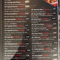 Menu - main dishes. at Saravanaa Bhavan in Cologne