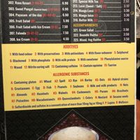 allergens list  at Saravanaa Bhavan in Cologne