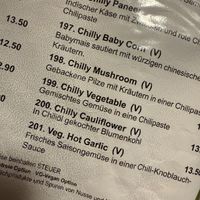 menu vegan  at Saravanaa Bhavan in Cologne