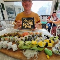 A very happy vegan birthday. The vegan sampler at Baushi in Carvoeiro