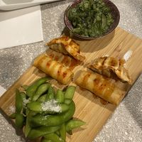 Vorspeisen Teller mit Frühlingsrollen, Edamame und Gurkensalat   at Baushi in Carvoeiro