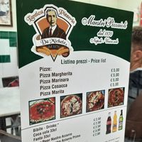 menu 2021 at Pizzeria da Michele in Naples