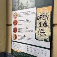 The menu  at Pizzeria da Michele in Naples