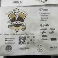 Menu at Pizzeria da Michele in Naples