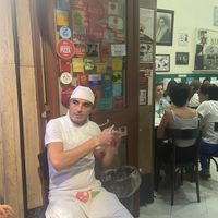 The Door Guy at Pizzeria da Michele in Naples