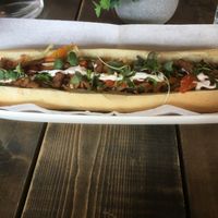 Vegan baguette sandwich  at Cafe Bel-Air in Edmonton