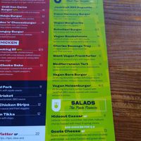 Vegan section - but beware the salads (in this section) aren't vegan at The Hideout Cafe Kitchen & Bar in Scarborough