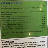 Vegan food menu  at No. 19 in Avoch