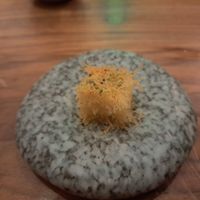 The cheese sweet thing at the beginning of the meal - vegetarian at Roof Garden in Athens