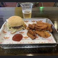 Vegan #1 with sweet potato fries 🙃  at Rez Burger  in Mckinney