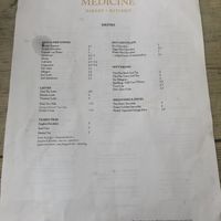 Menu 2 as of June 2022  at Medicine in Wolverhampton