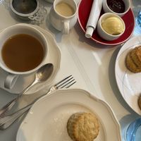 Vegan cream tea, all vegan milks are available.   at The Drawing Rooms in South West London