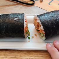 Giant sushi roll at Pacific Bowl & Rolls in Monterey