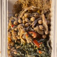 Mushroom Stew with quinoa and callaloo at New Legacy Vegans in Oakland Park
