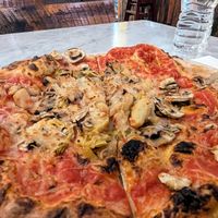 Build your own with sourdough, vegan mozz, mushroom, roasted garlic, and artichoke at Brick Pizzeria Napoletana in North Dartmouth