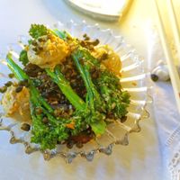 Portobello and Broccolini at Ostara Bar in Oslo