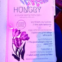 Menu (may change)  at Ostara Bar in Oslo