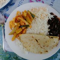 Local food at Bar Pollo Cervecero in Ometepe