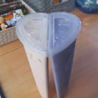 Split Cup: Sakura Rose with Passion Fruit Puree, and Taro at Bluebird Bubble Tea in Asheville