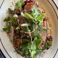 Overhead shot of veggie toast. Yes there is bread under there  at B-Side Foods in Seattle