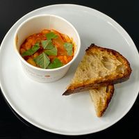 pipérade beans + toast (plated at home) at B-Side Foods in Seattle