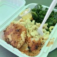 Vegan crab cakes  at Zoe's Vegan Delight  in Washington