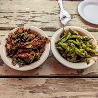 Brussels and Edamame. at Madam Mam's in Austin