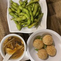 Appetizers and dessert  at OPLANTE Vegan Sushi & Wok  in Montreal