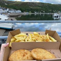 One portion is almost enough for two. Can sit across the road in the harbour to enjoy.   at The Seaforth in Ullapool