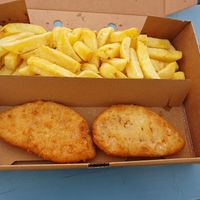 Vegan 'fish' and chips - July 2023 at The Seaforth in Ullapool