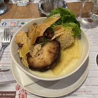 Creamy polenta with celeriac  at Prímás Pince in Esztergom