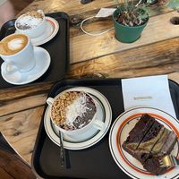 Banana bread and berry bowl  at Caffeinated in Busan