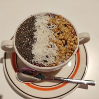 Berry smoothie bowl (vegan) at Caffeinated in Busan