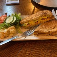 Avocado tomato and humous toasted sandwichh  at Swanbourne Lodge Tearoom in Arundel