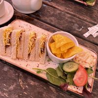 Vegan cheese and chutney sandwiches   at Swanbourne Lodge Tearoom in Arundel